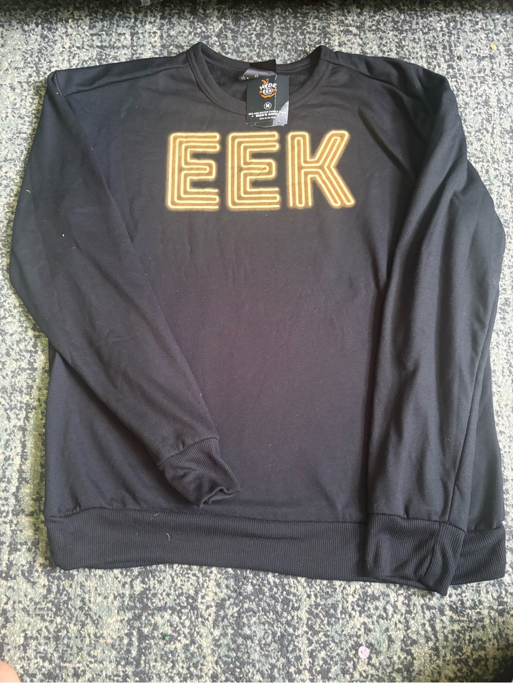 Sleeper Black Crewneck Sweatshirt with Gold EEK Logo